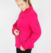 Womens Jack Wolfskin Easy Sonic 5002842 Zip Up Azalea Red Wind Resistant Jacket